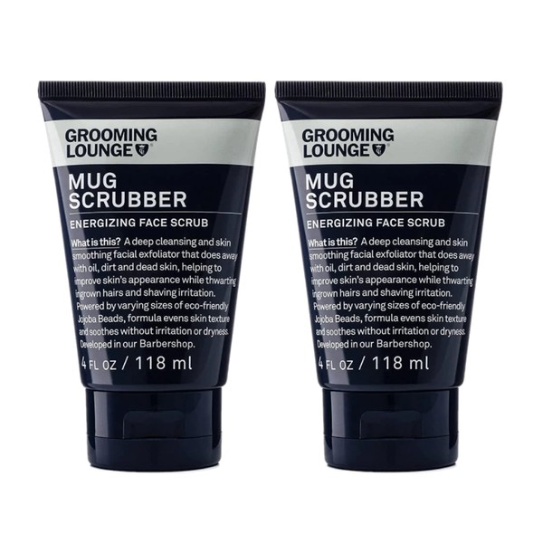 Grooming Lounge Mug Scrubber Face Scrub - Provides Safe and Gentle Exfoliation - Extracts Dug in Dirt and Oil - Uproots Ingrown Hairs - Improves Skin Softness and Appearance - Cruelty Free - 2 pack