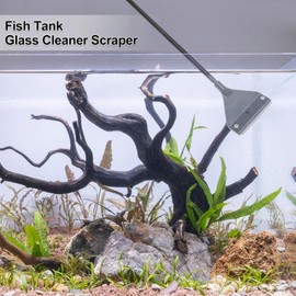 CAPASTEC Seaweed Scraper for Glass Aquariums, Fish Tank Cleaner with 10 Blades, Efficient Aquarium Cleaning Tool, Rust-Resistant, Black, 1 Set