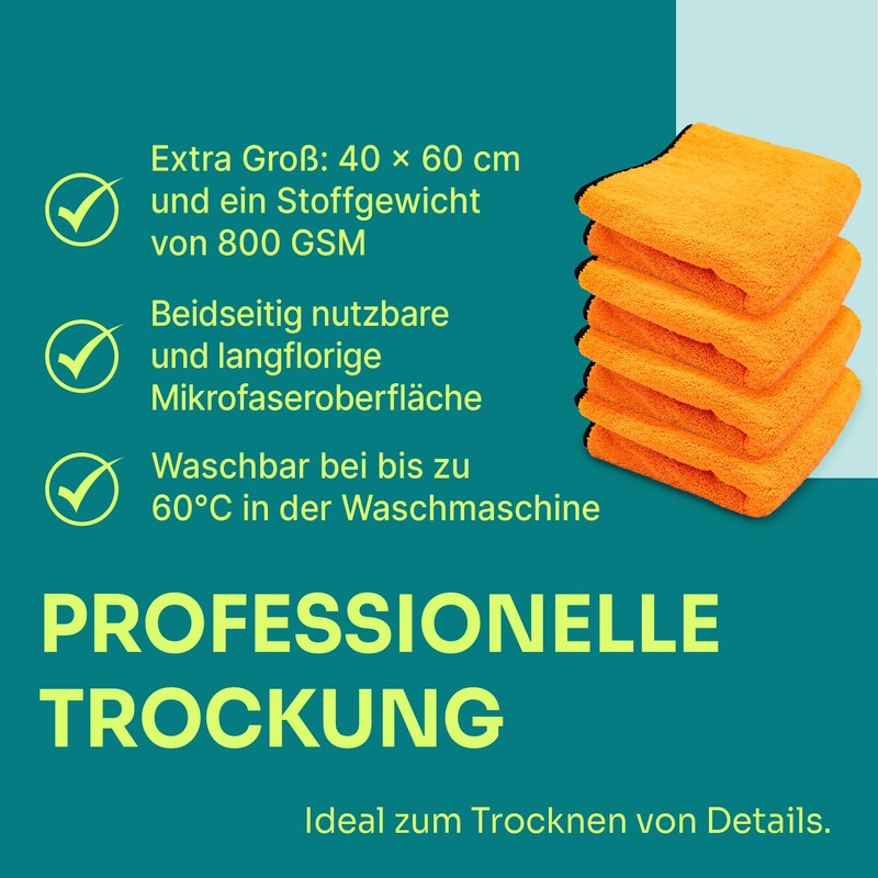 Liquid Elements Car Drying Cloth Orange Baby 800 GSM 40