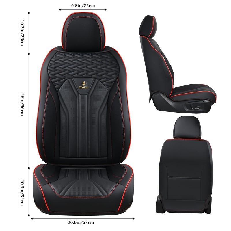 FLORICH Seat Covers for Cars, Waterproof Seat Covers, Leather Car
