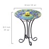 Hi-Line Gift 78415-F Solar Orb Peacock Glass Bird Bath with