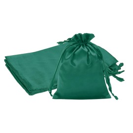 PATIKIL 6 x 8 Inch Satin Bags with Drawstring, 3 Pcs Silk Drawstring Gift Bags Wedding Favor Pouch for Jewelry Candy Christmas Party Graduation Birthday Easter, Green