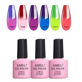 Aimeili UV LED Gel Polish Multicoloured Removable Gel Nail Polish Set - 6 x 10 ml