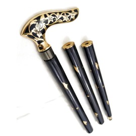 Generic Vintage Walking Stick Rosewood Cane Style Antique Ancient Victorian Designer Soild Brass Handle Wooden Walking Derby Cane Old Mens Stick Grandpa Grandma Gift (Victorian)