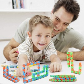 Set of 5 Sensory Fidget Twister Toys Stress Relief Focus Fidgets Including Original Tangle Jr. and Snap N Click Wacky Track