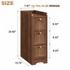 WINWY 7.87" Narrow Nightstand Set of 2, Fluted Slim Bedside