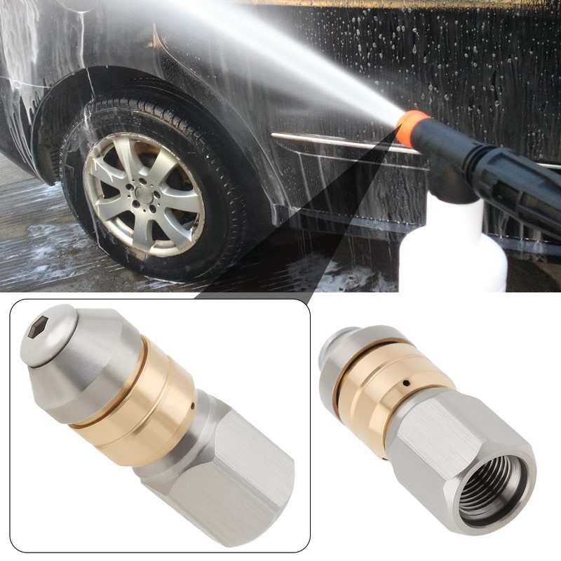 EMSea 1Pc 1/8 Inch Rotering Pipe Cleaning Nozzle Stainless Steel