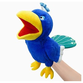 LOMTRATS Bird Hand Puppets for Kids, Toddlers, Including Parrots, Peacocks, etc. with Moving Open Mouths, Perfect for Storytelling, Birthday Gifts
