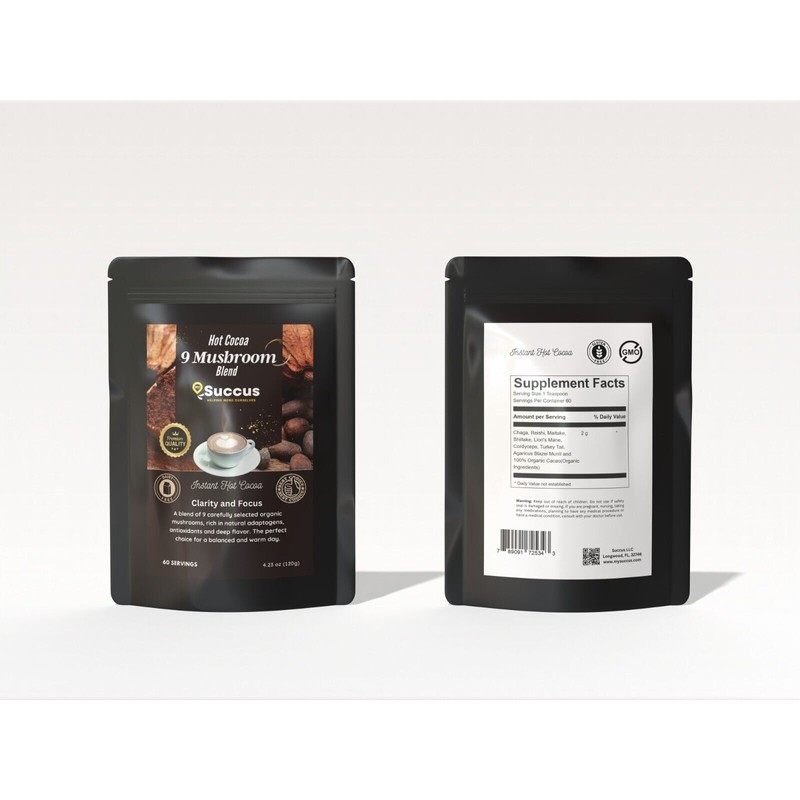 MySuccus 9 Mushroom Blend Hot Cocoa - Organic