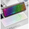 Adventurers F99 PRO Wireless Transparent RGB Backlit Keyboard – Ergonomic,One-Touch