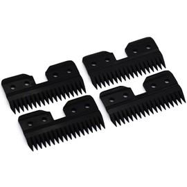 4 Pieces Professional Pet Clipper Replacement Cutter Blade, 18 Teeth Zirconia Ceramic Moving Blade Compatible with Oster Fast Feed A5 Style Detachable Horse Animal Clippers Pet Groomers (Black)