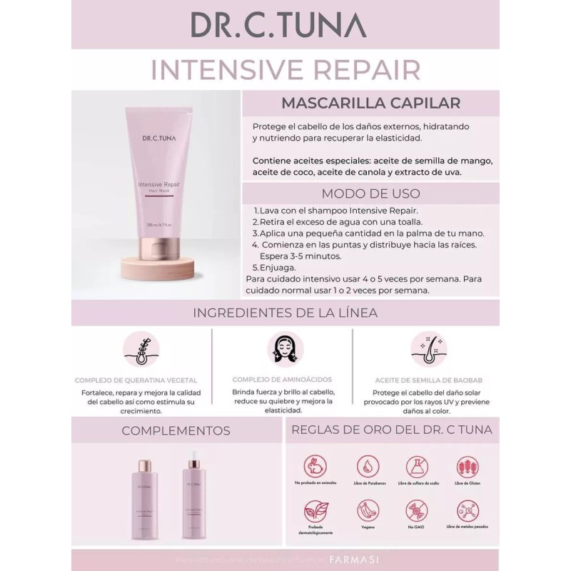 Farmasi Set Intensive Repair Farmasi/keratina Para Cabello Procesado