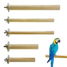 S&X Bird Perch, 5 PCS of Natural Wood Perches with Different Widths and Lengths for Budgies, Parakeets, Canaries, Cockatiels, Conures, Finches & Other Small Birds