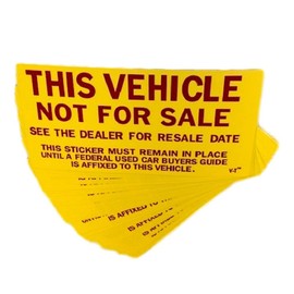 FESCO Car Dealer Not for Sale Stickers (50 Pack)