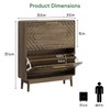 Algherohein Shoe Storage Cabinet with Hand-Carved Raised Embossed 2 Flip