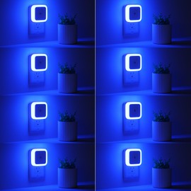 Sujeet Night Light, Night Lights Plug into Wall 8-Pack, Nightlight Plug in Night Light, Dusk to Dawn Night Lamp Led (Blue)