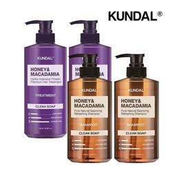 Kundal Nature Shampoo Clean Soap 500ml x2 + Treatment Clean Soap 500ml x2 / 쿤달 네이처 샴푸 클린솝 500ml x2개+트리트먼트 클린솝 500ml x2개
