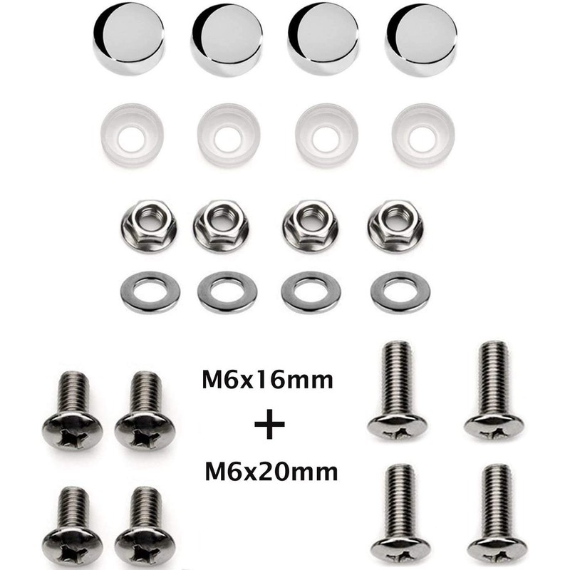 LFPartS Motorcycle Polished Slim Style Stainless Steel License Plate Frame,