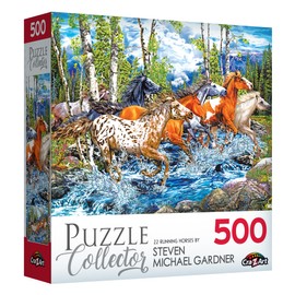 RoseArt - Puzzle Collector - 22 Running Horses - 500 Piece Jigsaw Puzzle for Adults