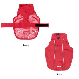 Adjustable Waterproof Dog Raincoat for Dogs,Lightweight Pet Rain Jacket Puppy Clothes with Reflective Strip for Small Medium Large Dogs (Red, Medium)