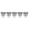 5Pcs Button Switch Stainless Steel Flat Top Button with LED