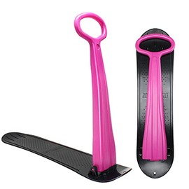 AQUARM Snow Scooter Sled for Kids Winter Outdoor Sports, Fold-up Snowboard with Handlebar, Plastic Ski Scooter Lightweight & Wear-Resistant for Boys Girls, 36inch (Pink,Green)