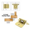 Chibery 10 Pack 1/2" Overlay Cabinet Hinges, Semi-Concealed Hinge, Cabinet