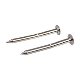 Pinewood Car Axles: (Two) 2.5 Degree Bent for Rail Riding, Plus (Two) Straight; All Machined and Polished and with Increased Head Diameter to Reduce Friction and Increase Speed