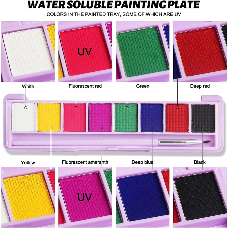 Allphv pintura corporal soluble en agua delineador de ojos sombra