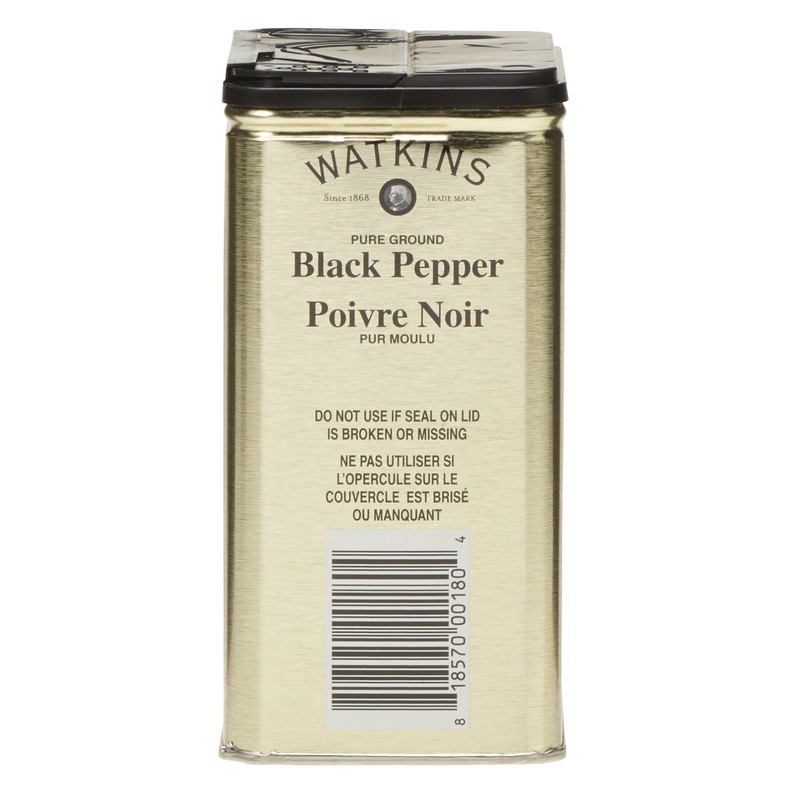 Watkins Gourmet Spice Tin, Pure Ground Black Pepper, 6 oz.
