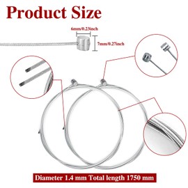 ANMOYIXIA Brake Cable Bicycle 2 Pieces, Mountain Bikes Brake Cable Bicycle Before and After Brake Cable, Bicycle Brake Cable Replacement Accessories for Bicycle Parts, for Mountain Bike, Road Bike