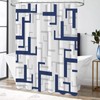 BTTN Navy Blue Shower Curtain - Geometric Fabric Shower Curtain