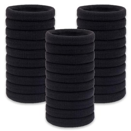 Shunshi Hair Bands for Girls, 30 Pack Strong Elastic Hair Bands for Women, 4mm Hair Ties no Damage for Girls, Seamless Hair Bobbles for Thick Curly Hair, Ponytail Holders Hair Accessories (Black)