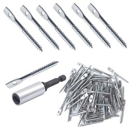 3" Industries Eye Lag Screws and 1Pc Driver Set Zinc Plated Eye Lag Wood Dura Screws Quick Install Bit Kit Designed to Hang Ceiling Wire or Jack Chain Quickly and Safely(36pcs)