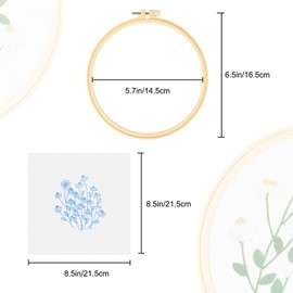 TheSiliconValley 2 Set Embroidery Starter Kit for Beginners Cross Stitch Stamped DIY Decor Craft