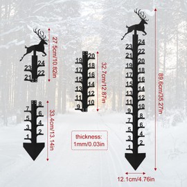 TOYMIS 24inch Christmas Snow Gauge, Elk Snow Gauge Outdoor Metal Snow Measuring Stake Christmas Rain Snow Fall Measuring Gauge for Yard Garden Outdoor Decor Gifts