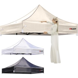 CLAETF 10x10 Canopy Replacement Top,Pop Up Canopy with 8 Drainage Holes,Canopy Tent Top Cover for Outdoor,Garden,Patio,Pavilion,Sun Shade.(TOP Only) (Khaki)