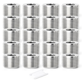 TAISHER 20PCS 304 Stainless Steel Internal Hex Thread Socket Pipe Plug Fitting 3/8" NPT Male
