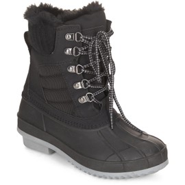 Khombu Women's Kathleen Waterproof Boot Mid Calf, Black, 8