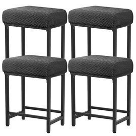 Levoberg - Juego de 4 fundas rectangulares para taburetes de bar con altura de mostrador rectangular, para taburetes de cocina, para banco de metal de madera, juego de 4 unidades, color gris oscuro