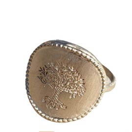 HUKQBUNX 18K gold tree of life creative fashion women personality fresh tree shape men and women universal ring size 6-10, Size 6, Precious Metal, No Gemstone