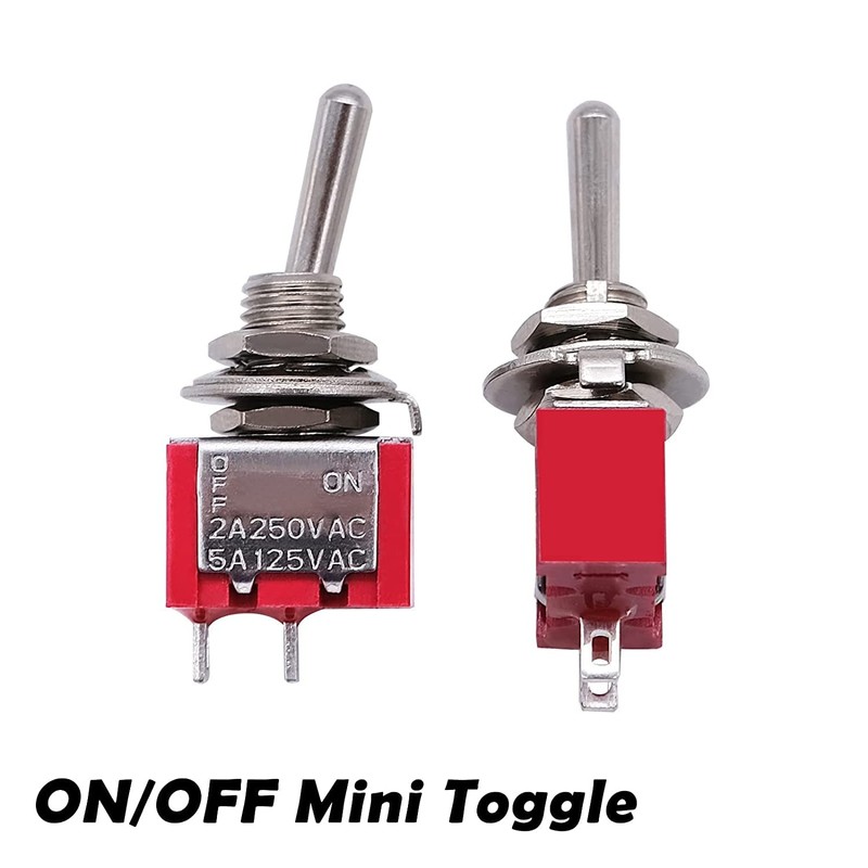 mxuteuk 8pcs SPST Mini Toggle Switch Miniature ON/OFF Switch 2Pins