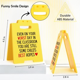 Funny Teacher Appreciation Gift Even on Your Worst Day in the Classroom You Are Still Some Child's Best Hopes Desk Decor Sign Teacher Back to School End of Year Teacher Gifts Office Desk Yellow Sign