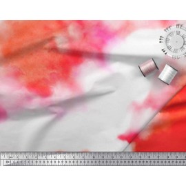 Soimoi Orange Viscose Chiffon Fabric Light Tie-Dye Print Fabric by The Yard 42 Inch Wide