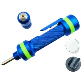 Autgekr Window Breaker Seatbelt Cutter, Glass Breaker, Spring Loaded Window Breaker with Light Glow Ring, Emergency Car Escape Tool for Land and Underwater (Blue)