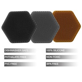 3 Pack Silicone Face Scrubber for Men, Emptycolor Beard Scrubber for Men, Exfoliating Brush Face Wash Tools, Facial Silicone Scrubber for Men’s Skincare & Beard Care