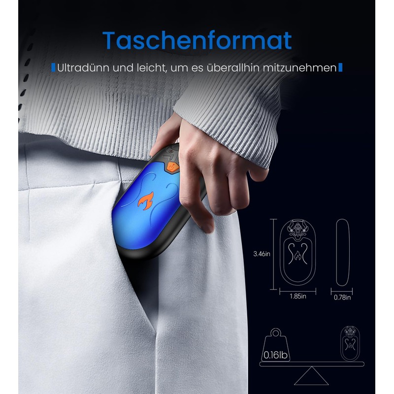 Hand Warmer Pocket Warmer (Blue, 9 x 4 x 3)