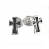 Sterling Silver Cross Stud Post Earrings