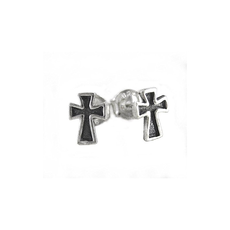 Sterling Silver Cross Stud Post Earrings