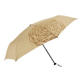 mabu SMV-41462 Women's Folding Umbrella, UV Protection, For Both Sunny and Rainy Weather, 6 Ribs, Compact, Fiberglass Ribs, 21.7 inches (55 cm), Windproof, Floral Pattern, Ranunculus